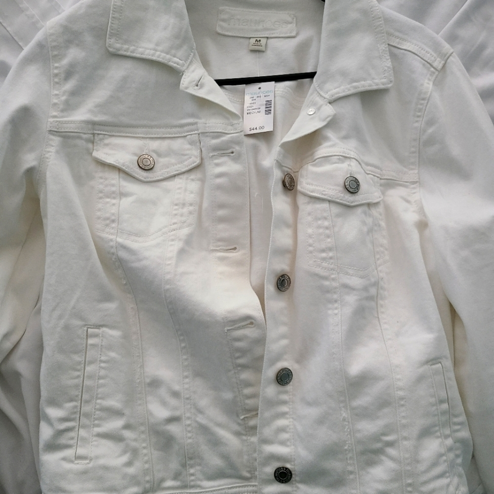 Maurices white denim jacket medium